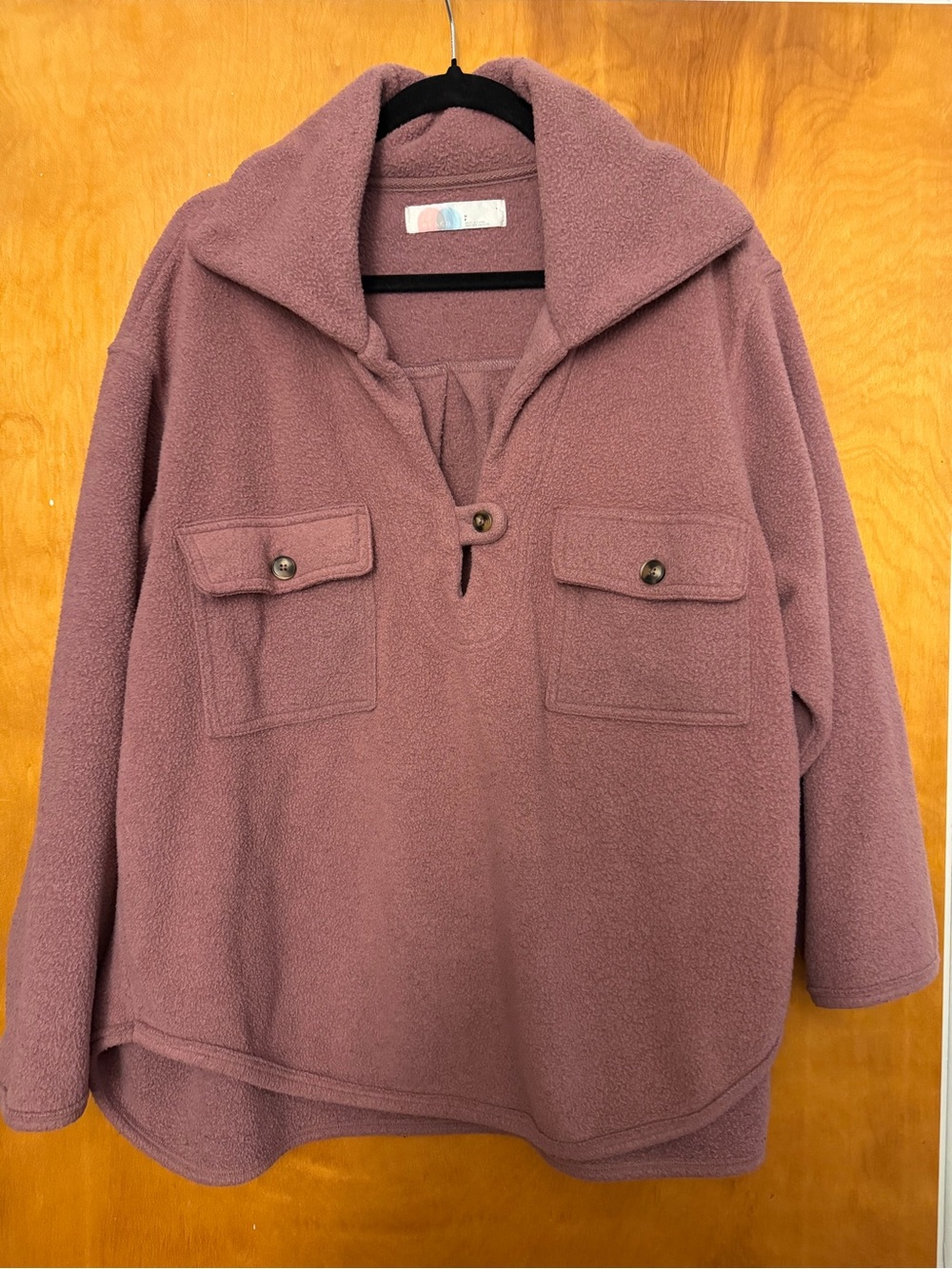 FP BEACH Free People Fleece Pullover size S Small VGUC - Dusty Mauve
